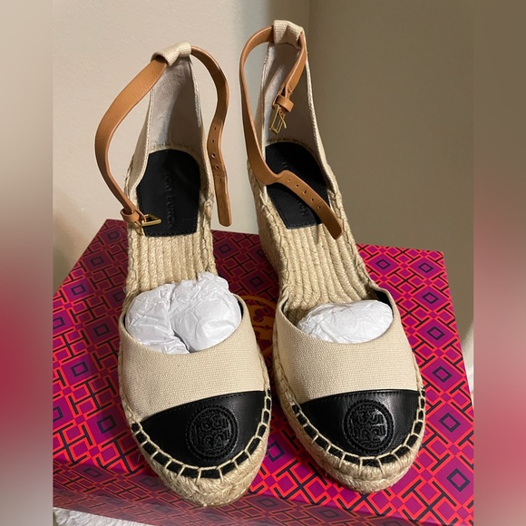 Tory Burch-COLOR BLOCK 85MM WEDGE
ESPADRILLE - RECYCLED CANVAS / NAPPA LEATHER - Picture 3 of 6